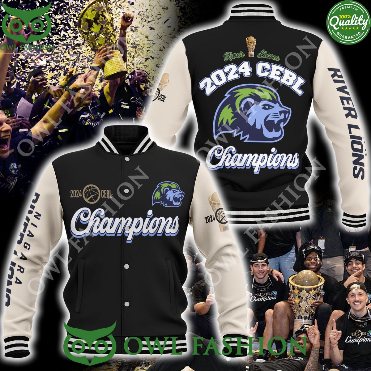 The Niagara River Lions 2024 CEBL Champions baseball - Adult & Kids T-Shirts, Sweatshirts & Hoodies apparel design preview 1