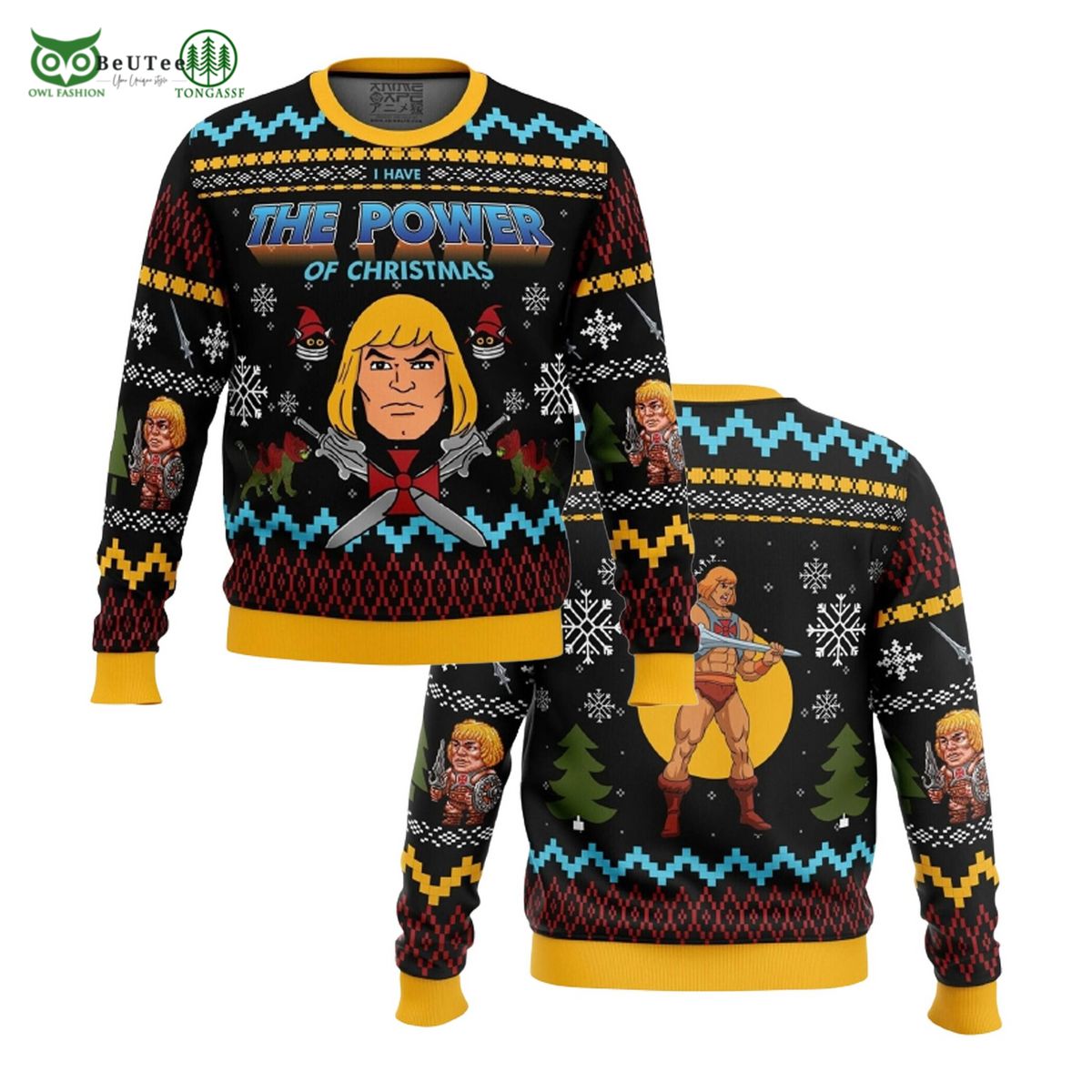 The Power Of Christmas He Man Ugly Sweater - Adult & Kids T-Shirts, Sweatshirts & Hoodies apparel design preview 1
