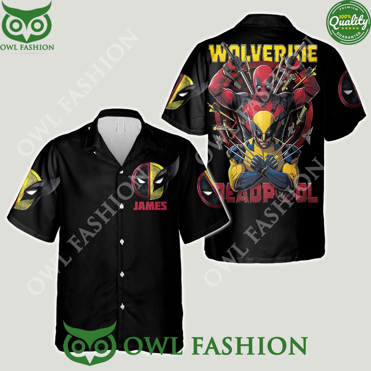 The Psychopath Red and Yellow Hero Wolverine Deadpool - Adult & Kids T-Shirts, Sweatshirts & Hoodies apparel design preview 1