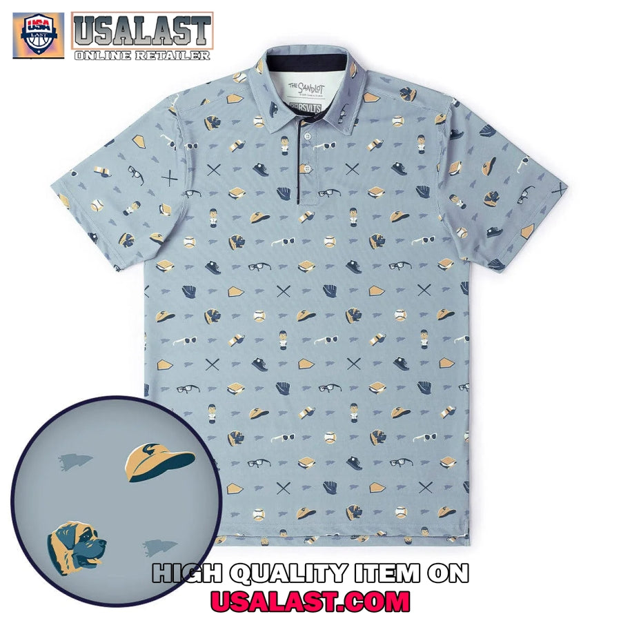 The Sandlot Pattern Classic Men Polo - Adult & Kids T-Shirts, Sweatshirts & Hoodies apparel design preview 1