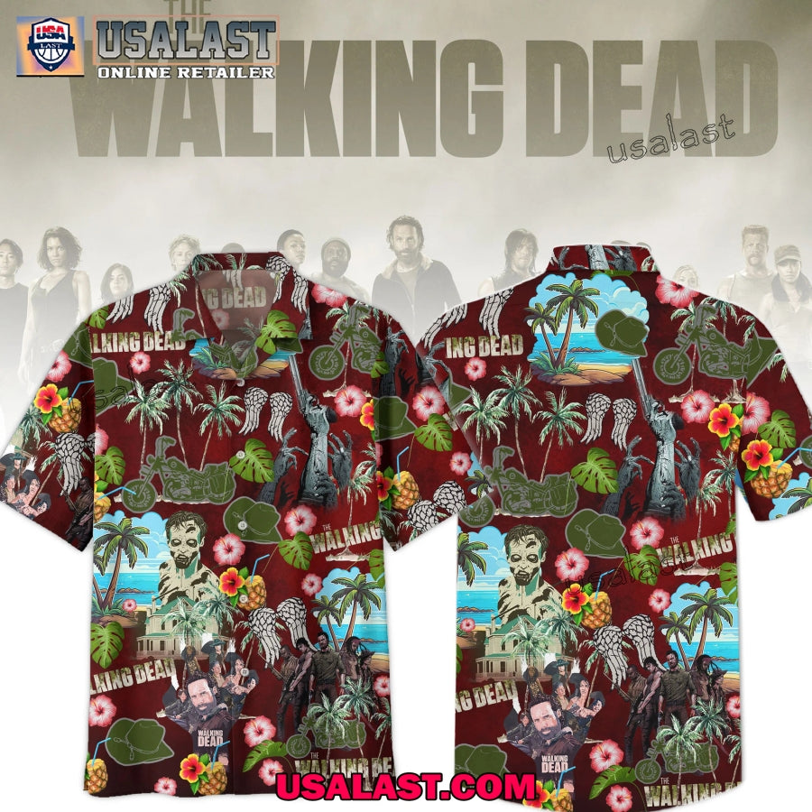 The Walking Dead Tropical Short Sleeve Button - Adult & Kids T-Shirts, Sweatshirts & Hoodies apparel design preview 1