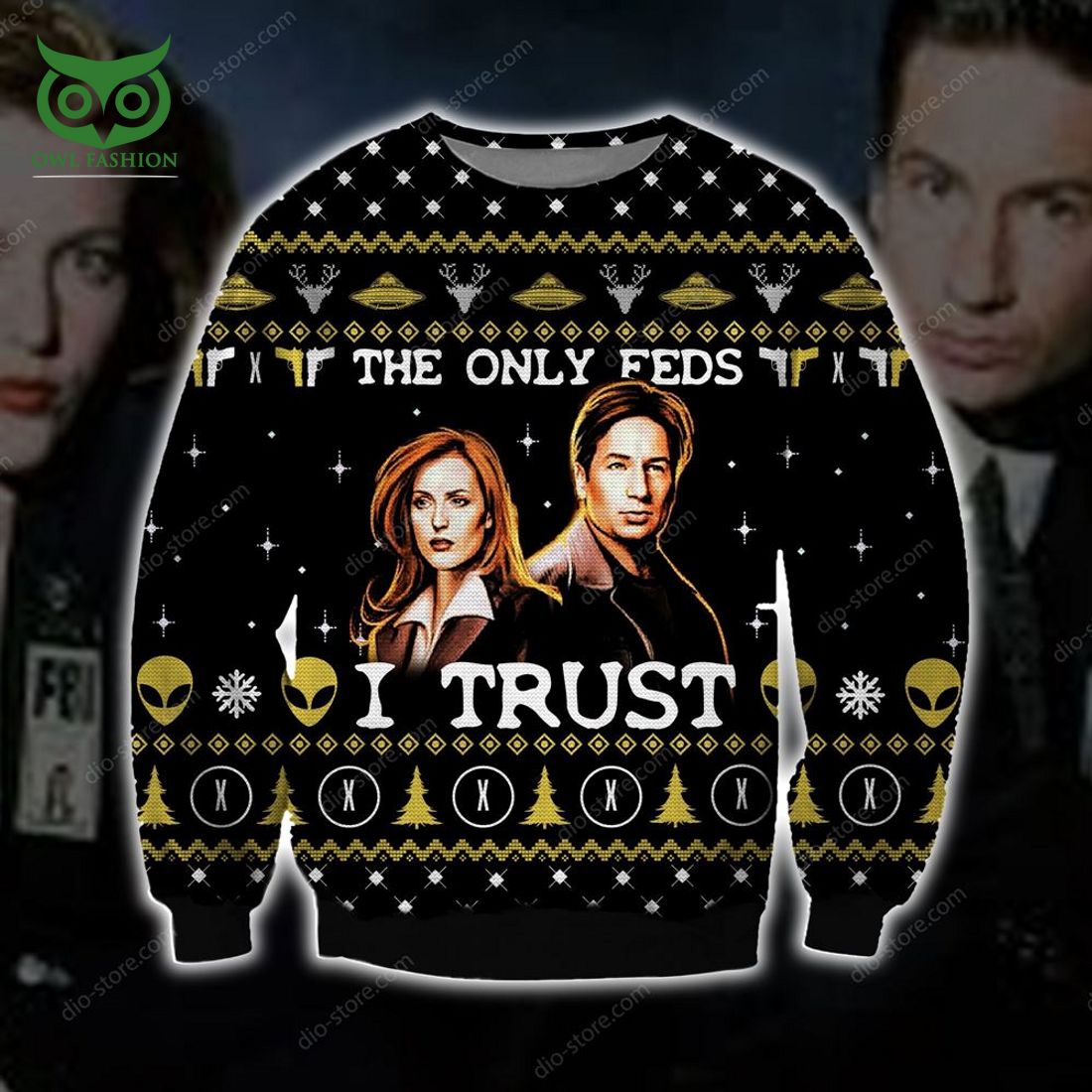 The X Files Knitting Pattern 3d Print Ugly Christmas - Adult & Kids T-Shirts, Sweatshirts & Hoodies apparel design preview 1