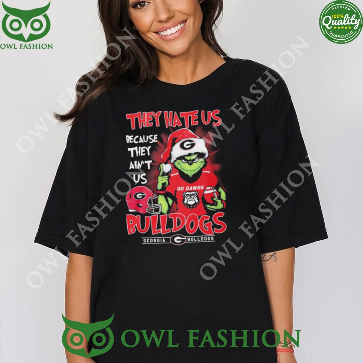 They Hate Us Because Ain't Bulldogs Santa Grinch - Adult & Kids T-Shirts, Sweatshirts & Hoodies apparel design preview 1