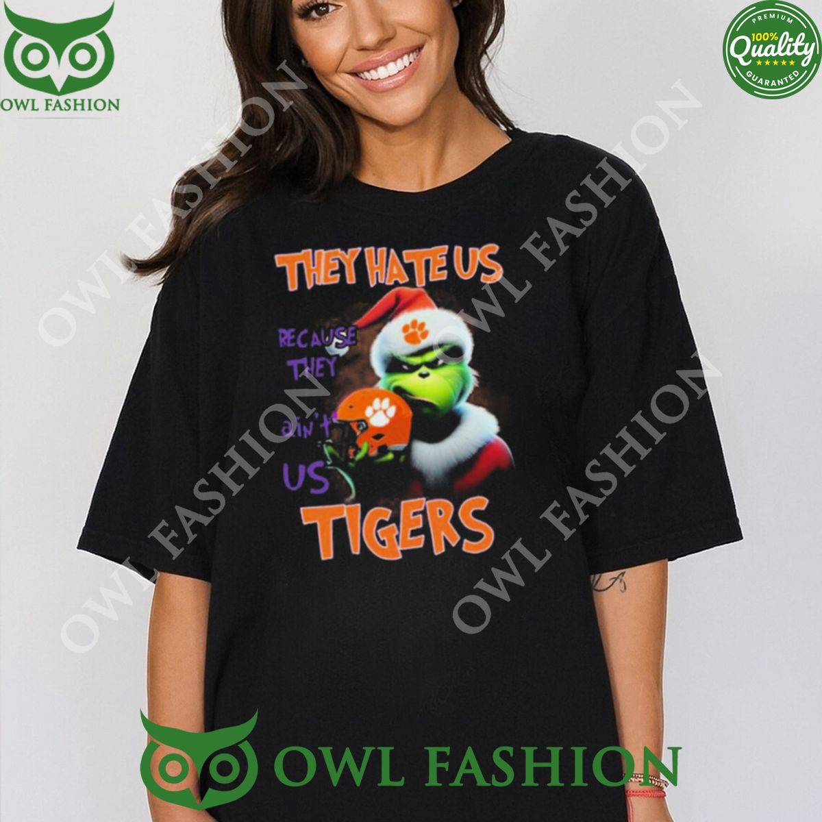 They Hate Us Because Ain't Clemson Tigers Santa - Adult & Kids T-Shirts, Sweatshirts & Hoodies apparel design preview 1
