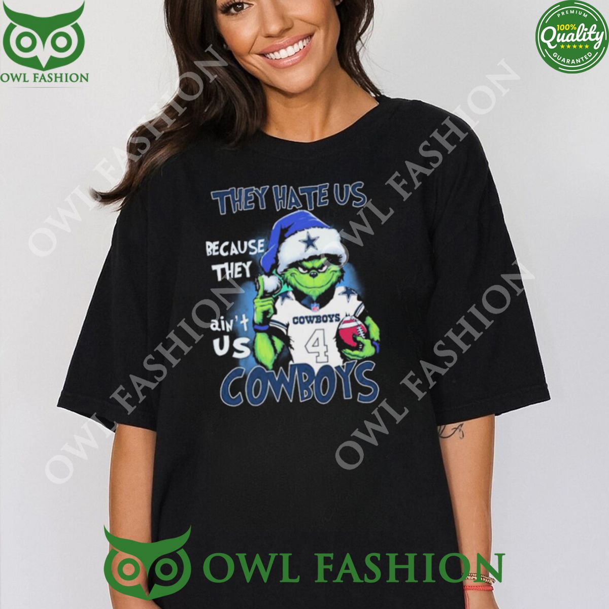 They Hate Us Because Ain't Cowboys Santa Grinch - Adult & Kids T-Shirts, Sweatshirts & Hoodies apparel design preview 1