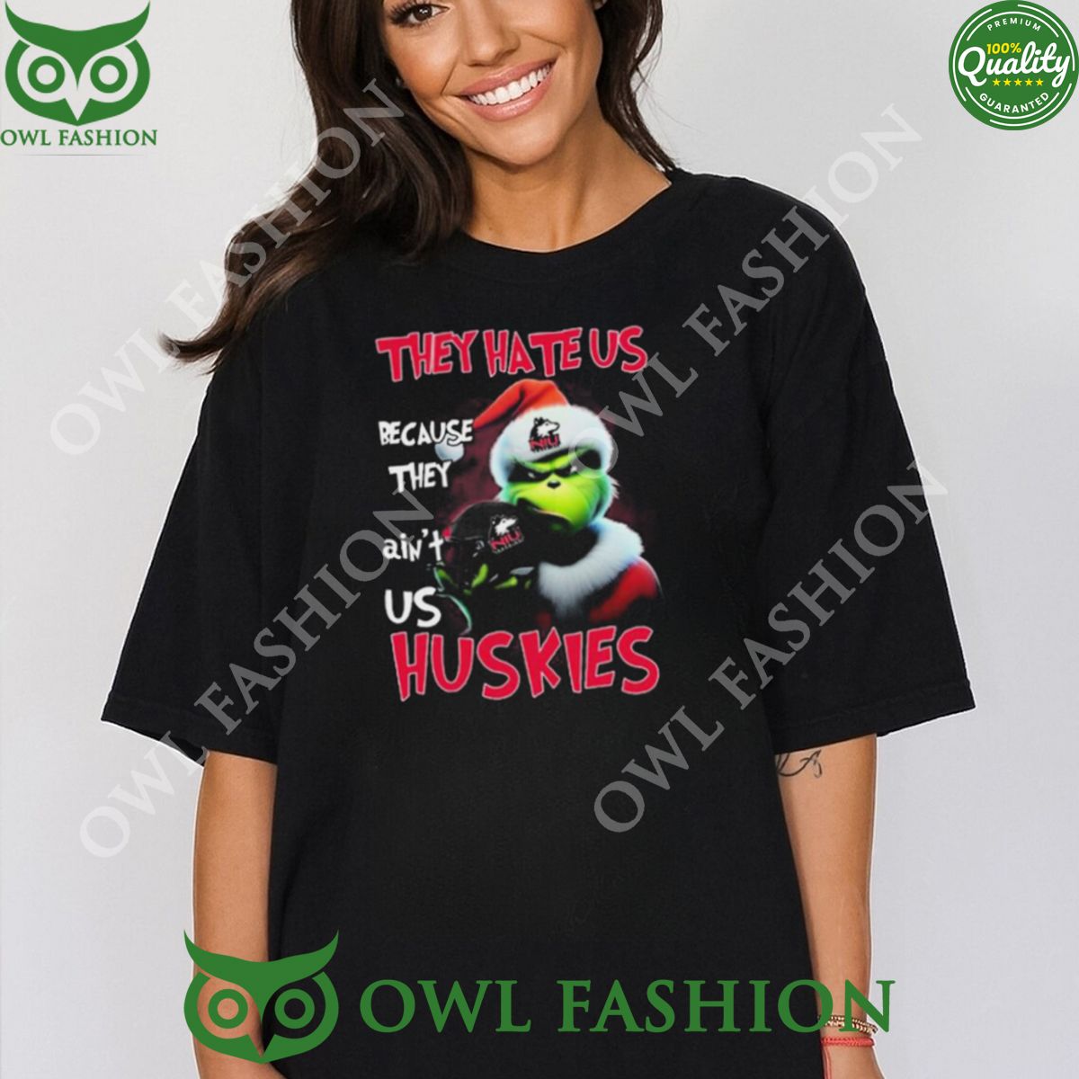 They Hate Us Because Ain't Huskies Santa Grinch - Adult & Kids T-Shirts, Sweatshirts & Hoodies apparel design preview 1