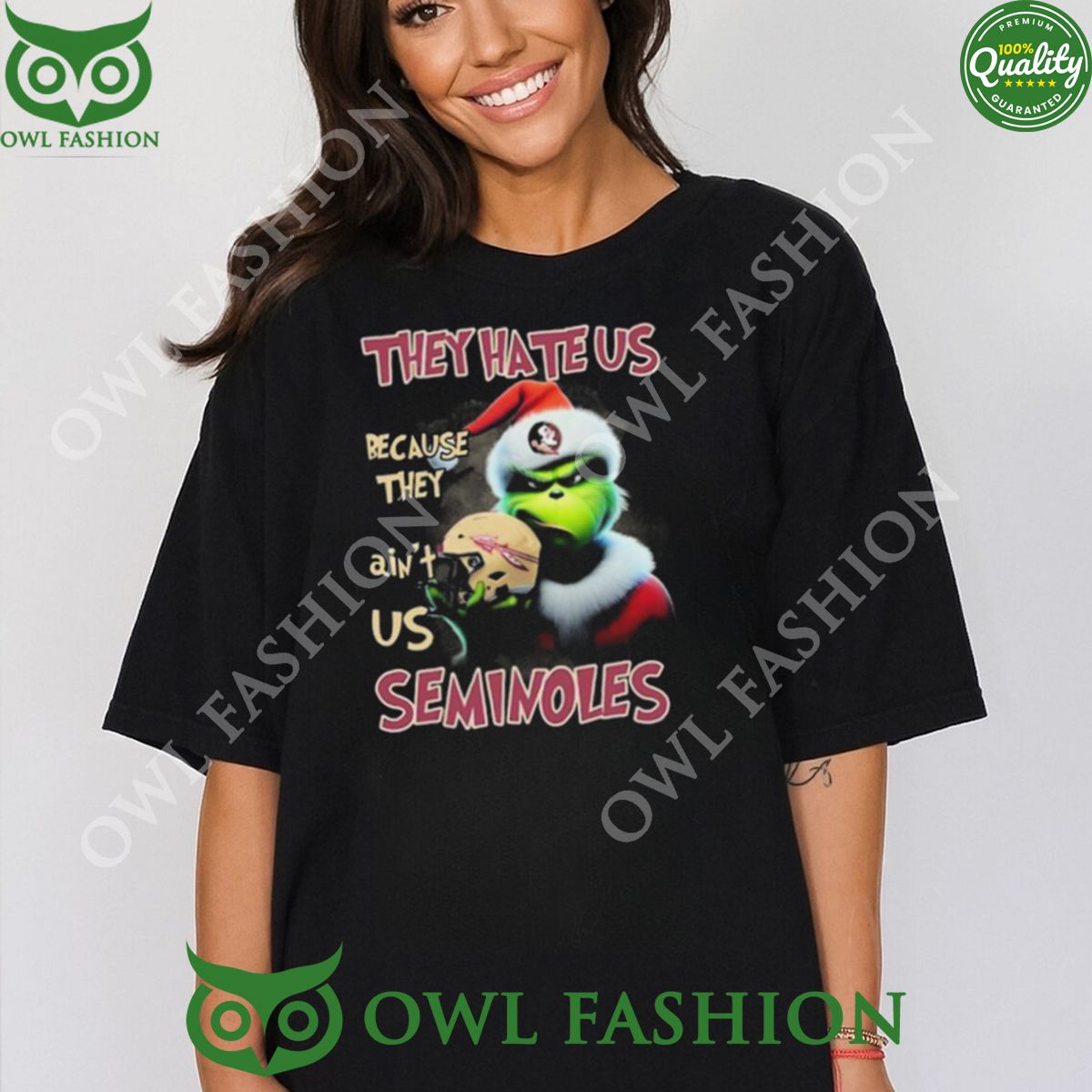 They Hate Us Because Ain't Seminoles Santa Grinch - Adult & Kids T-Shirts, Sweatshirts & Hoodies apparel design preview 1