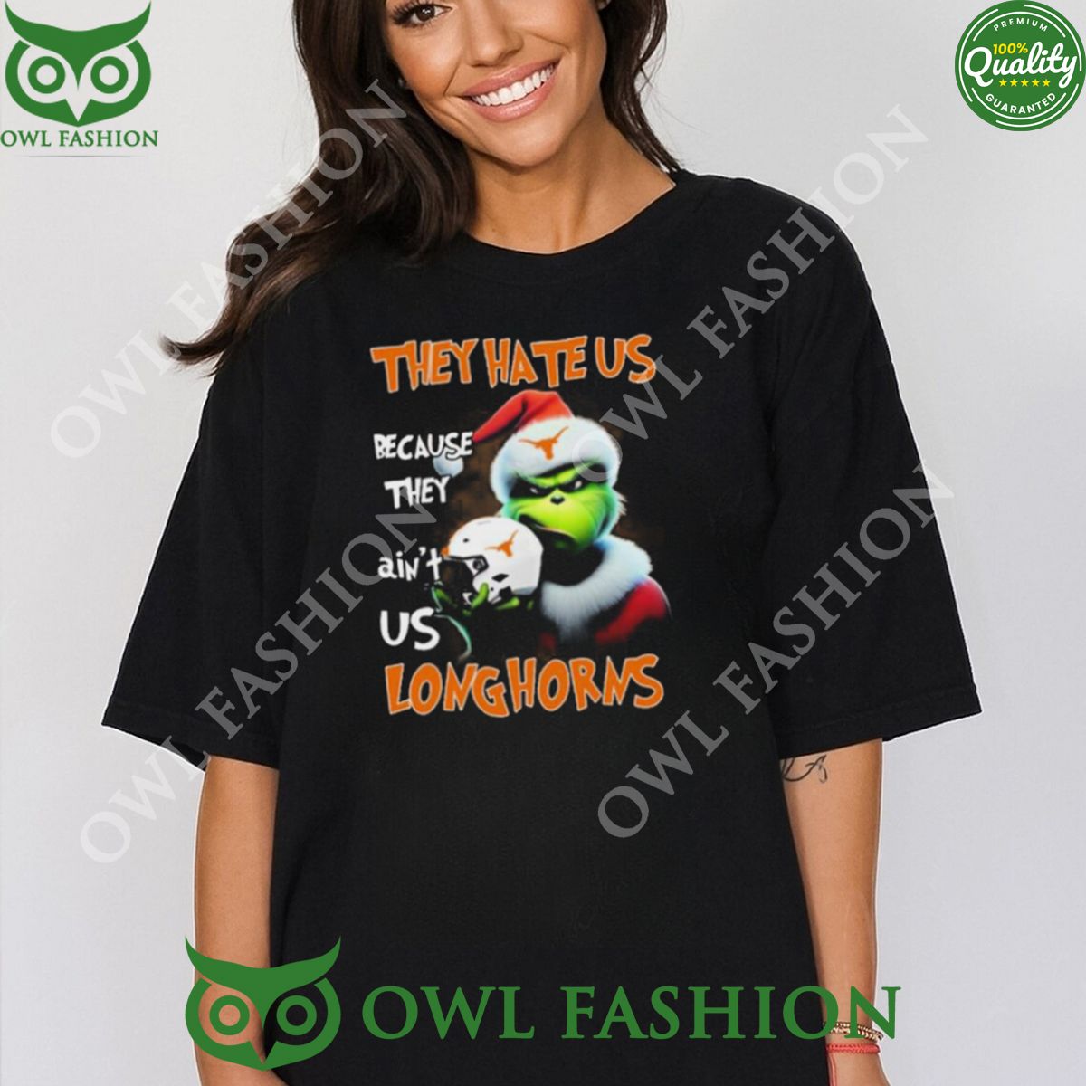 They Hate Us Because Ain't Texas Longhorns Santa - Adult & Kids T-Shirts, Sweatshirts & Hoodies apparel design preview 1