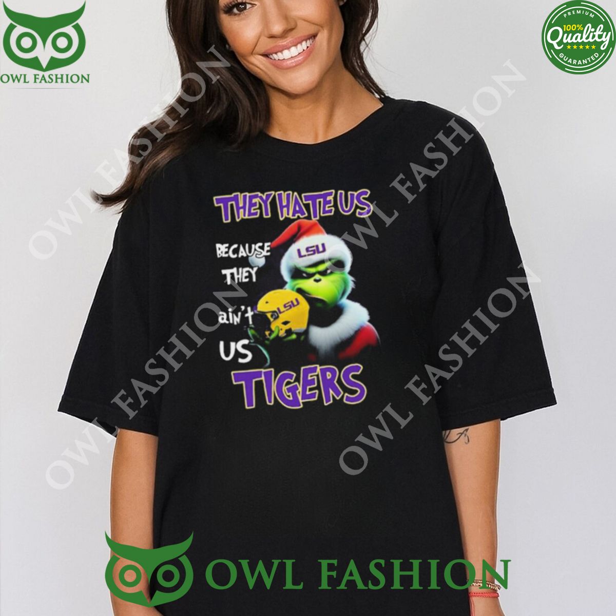 They Hate Us Because Ain't Tigers Santa Grinch - Adult & Kids T-Shirts, Sweatshirts & Hoodies apparel design preview 1