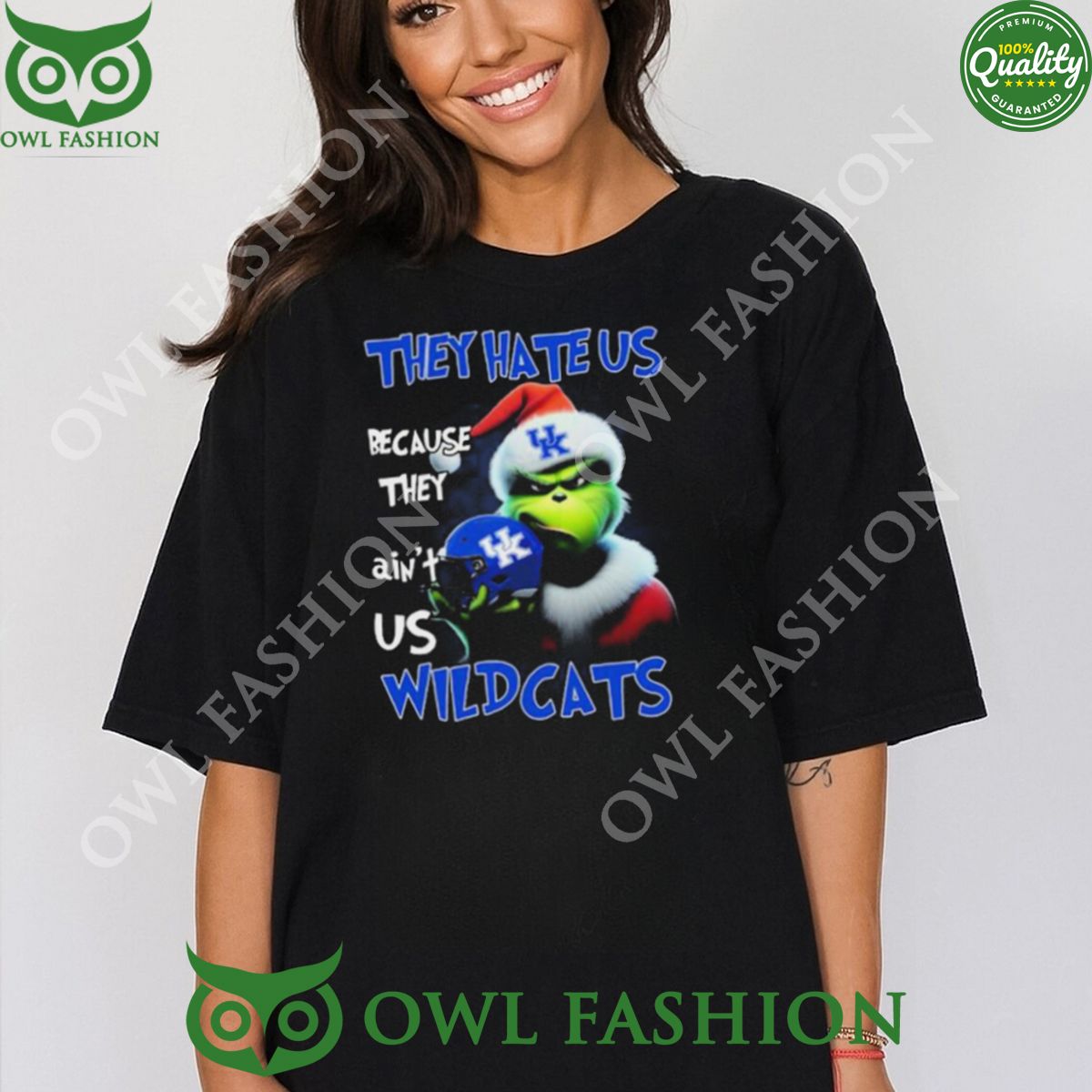 They Hate Us Because Ain't Wildcats Santa Grinch - Adult & Kids T-Shirts, Sweatshirts & Hoodies apparel design preview 1