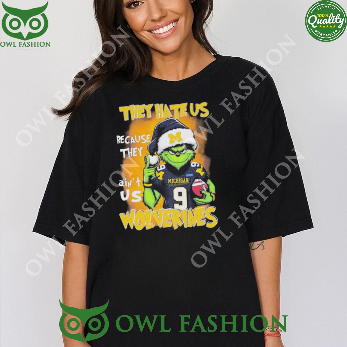 They Hate Us Because Ain't Wolverines Santa Grinch - Adult & Kids T-Shirts, Sweatshirts & Hoodies apparel design preview 1