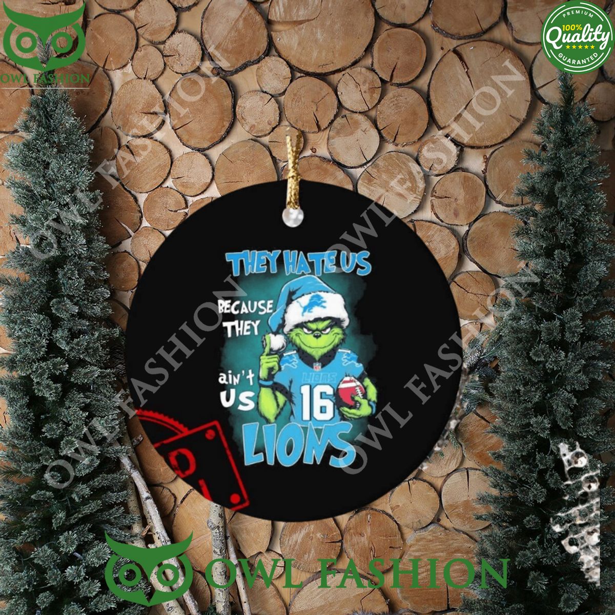 They Hate Us Because Lions Santa Grinch Christmas - Adult & Kids T-Shirts, Sweatshirts & Hoodies apparel design preview 1