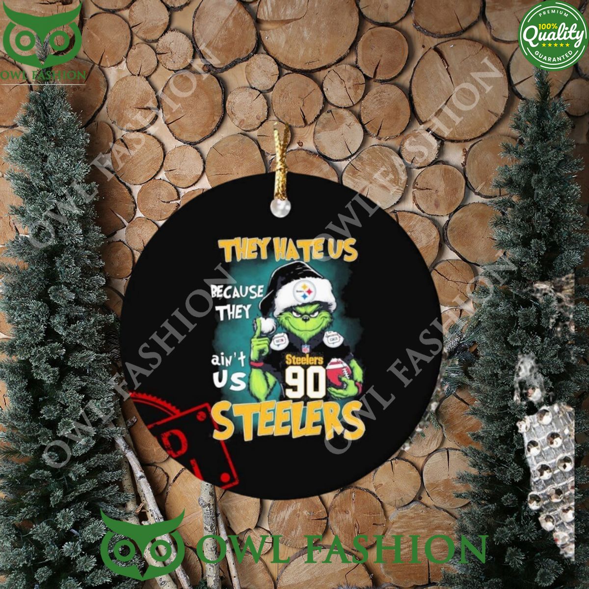 They Hate Us Because Steelers Santa Grinch Christmas - Adult & Kids T-Shirts, Sweatshirts & Hoodies apparel design preview 1