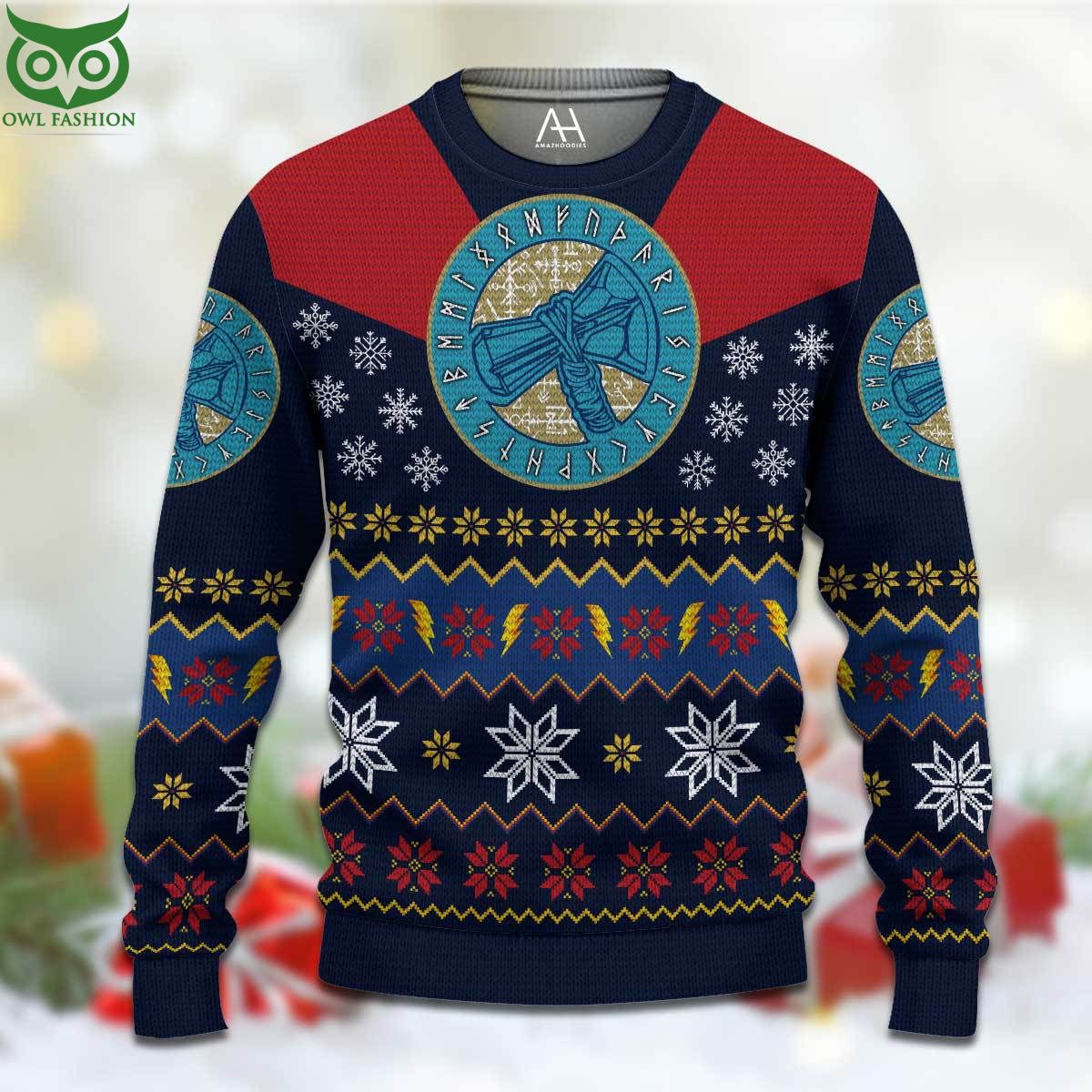 Thor Norse Viking Ugly christmas Sweater - Adult & Kids T-Shirts, Sweatshirts & Hoodies apparel design preview 1