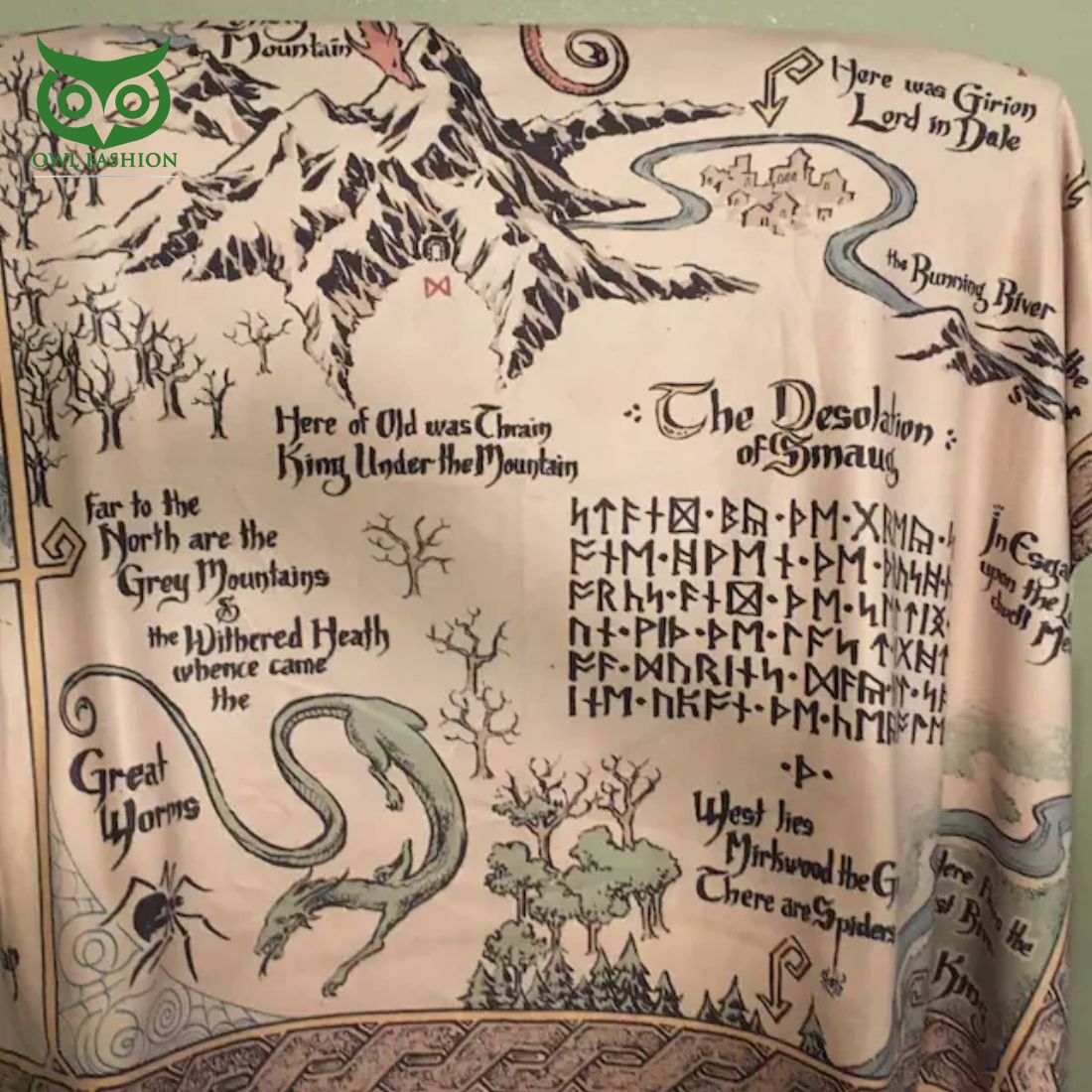 Thorin's map and Bilbo Baggins Sherpa Fleece Blanket - Adult & Kids T-Shirts, Sweatshirts & Hoodies apparel design preview 1