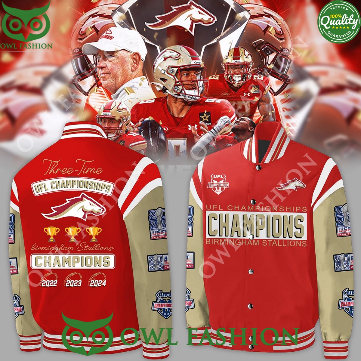 Three times UFL Championships 2024 Birmingham - Adult & Kids T-Shirts, Sweatshirts & Hoodies apparel design preview 1