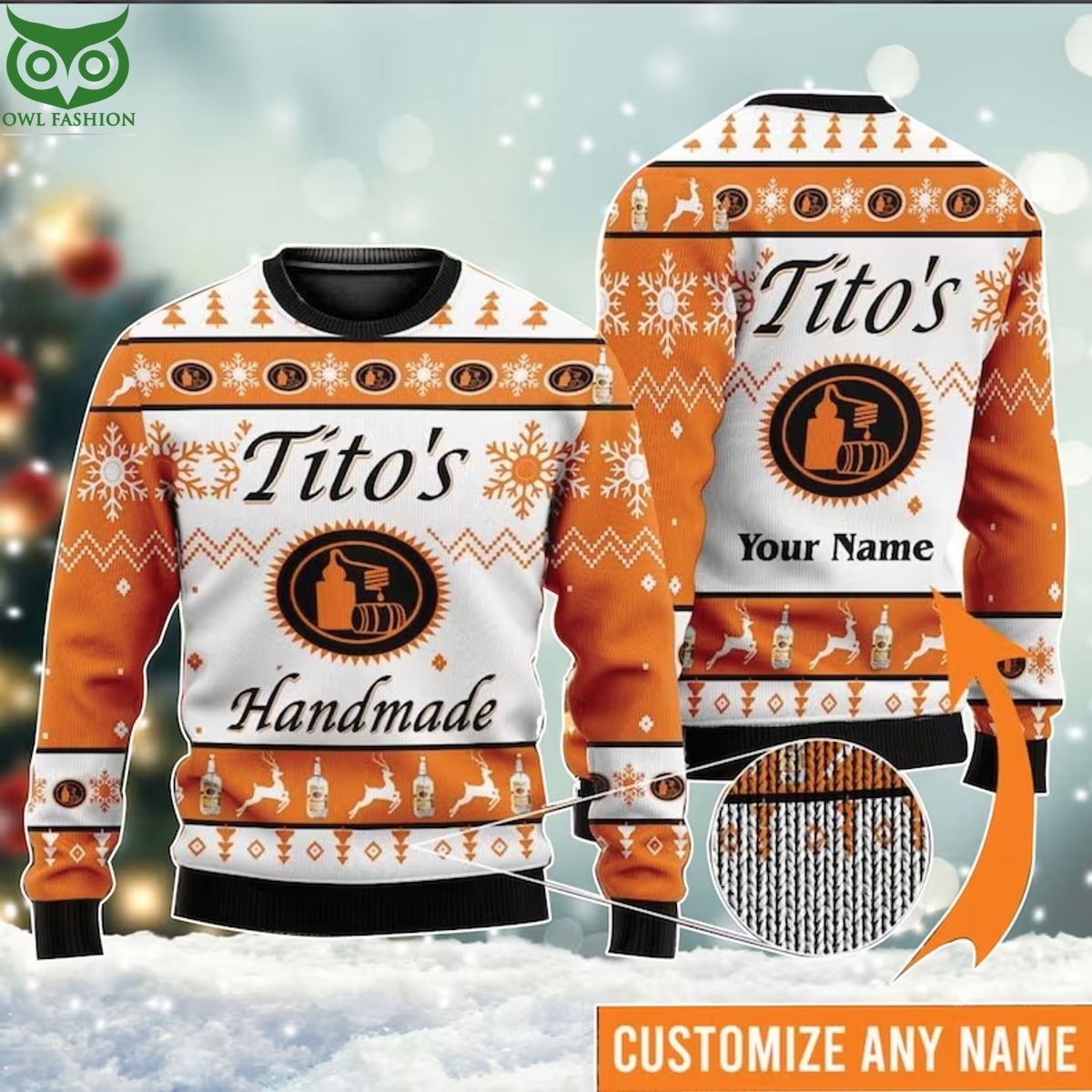 Tito's Handmade Vodka Christmas Custom 3D Ugly - Adult & Kids T-Shirts, Sweatshirts & Hoodies apparel design preview 1