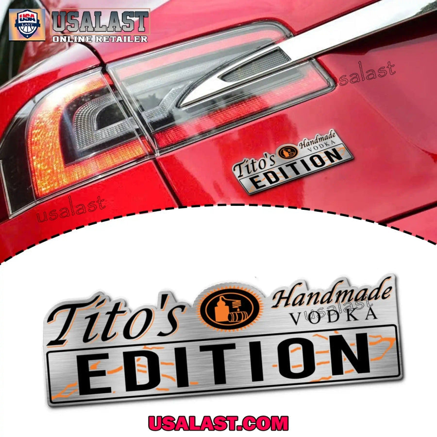 Tito's Handmade Vodka Edition Custom 3D Car Badge - Adult & Kids T-Shirts, Sweatshirts & Hoodies apparel design preview 1
