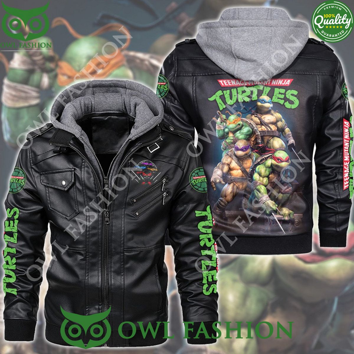 TMNT Ninja Turtle Trending 2D leather jacket - Adult & Kids T-Shirts, Sweatshirts & Hoodies apparel design preview 1