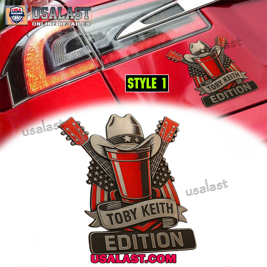 Toby Keith Edition Custom 3D Car Badge Sticker - Adult & Kids T-Shirts, Sweatshirts & Hoodies apparel design preview 1