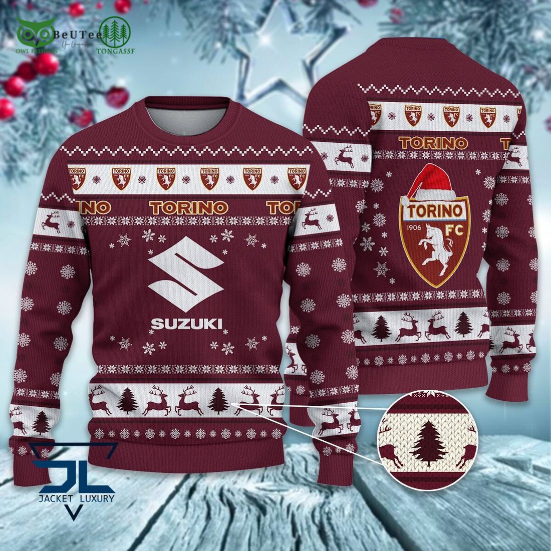 Torino Football Club Lega Serie A Ugly Sweater - Adult & Kids T-Shirts, Sweatshirts & Hoodies apparel design preview 1