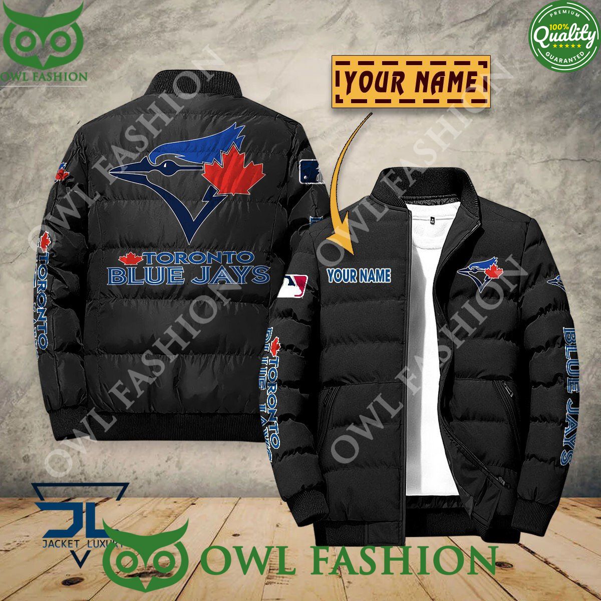 Toronto Blue Jays Custom Name MLB Baseball Jacket - Adult & Kids T-Shirts, Sweatshirts & Hoodies apparel design preview 1