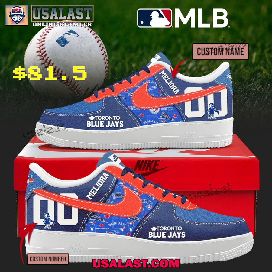 Toronto Blue Jays Personalized Air Force 1 Shoes - Adult & Kids T-Shirts, Sweatshirts & Hoodies apparel design preview 1