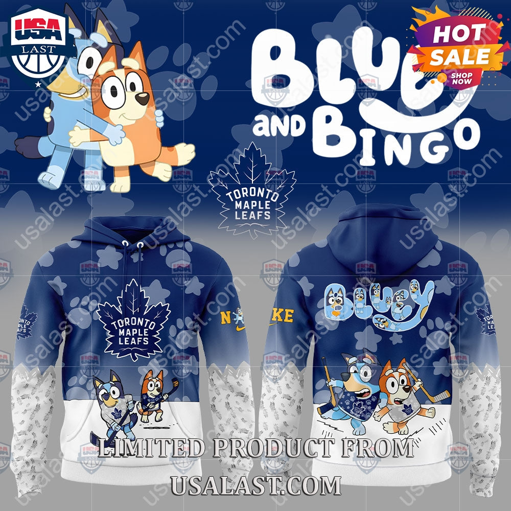 Toronto Maple Leafs NHL Bluey and Bingo - Adult & Kids T-Shirts, Sweatshirts & Hoodies apparel design preview 1