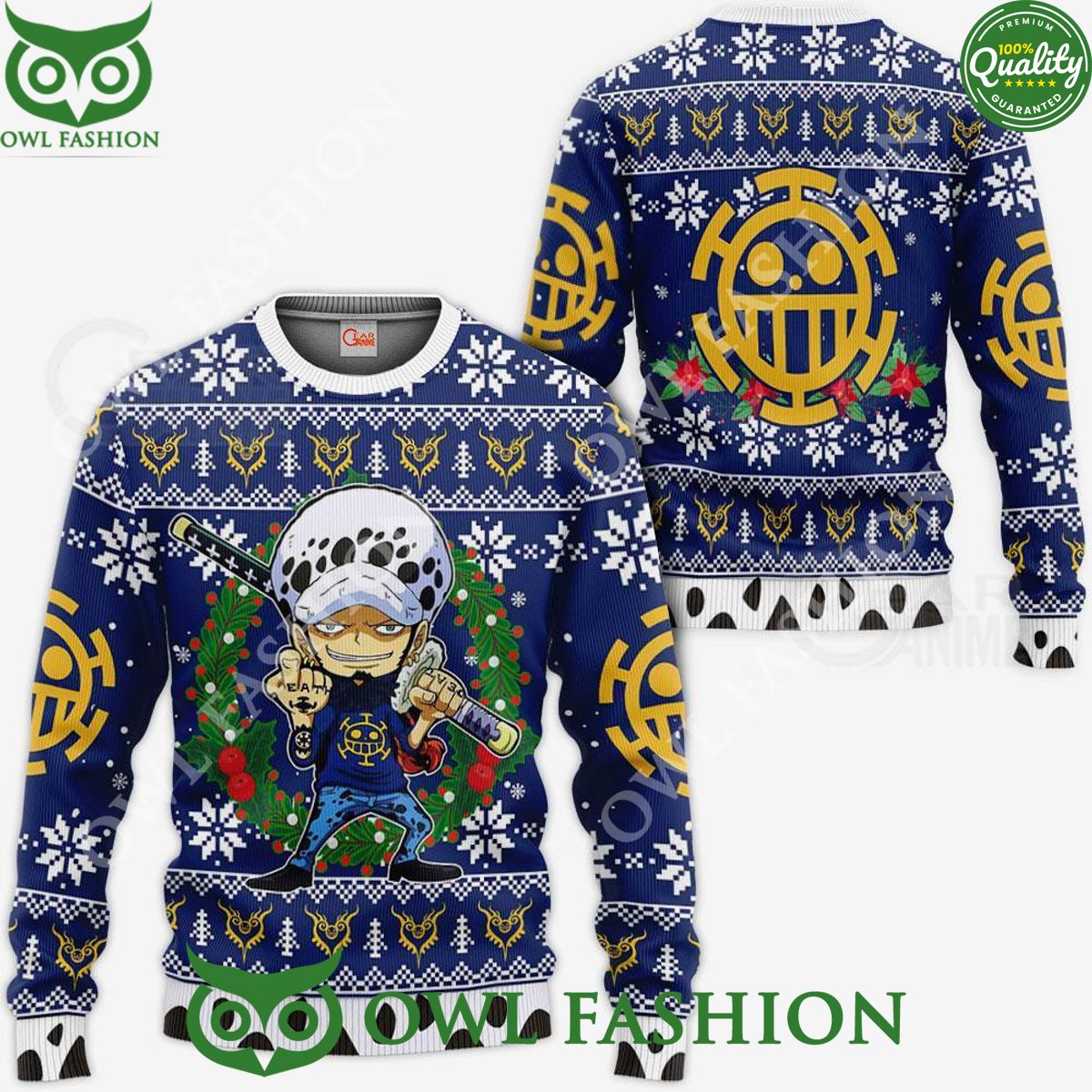 Trafalgar Law Ugly Christmas Sweater Jumper Xmas Gift - Adult & Kids T-Shirts, Sweatshirts & Hoodies apparel design preview 1