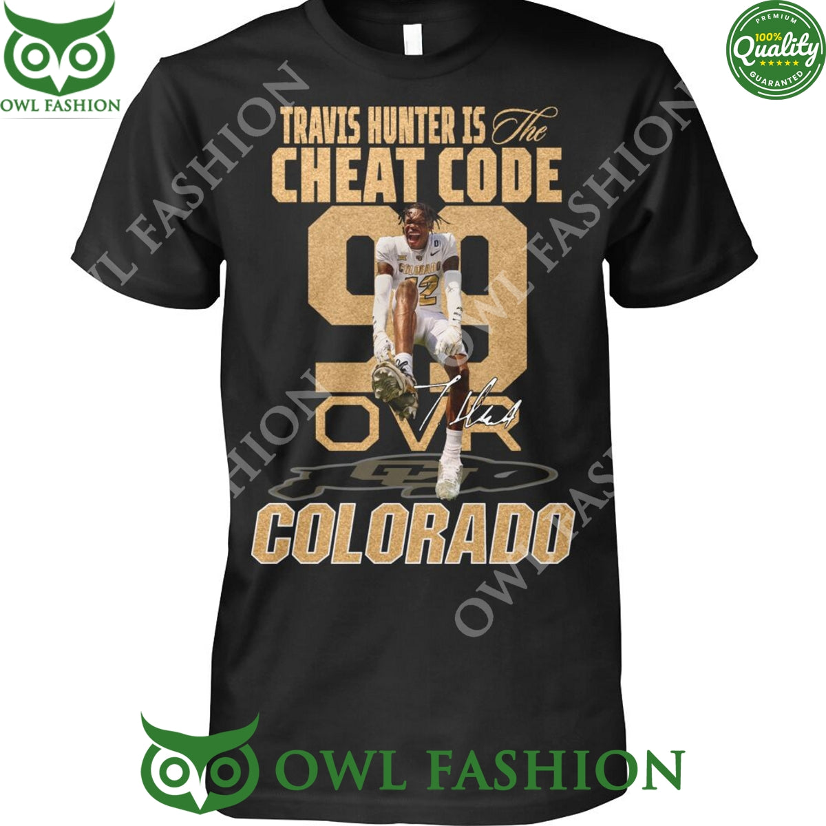 Travis Hunter is the Cheat Code 99 OVR Colorado - Adult & Kids T-Shirts, Sweatshirts & Hoodies apparel design preview 1