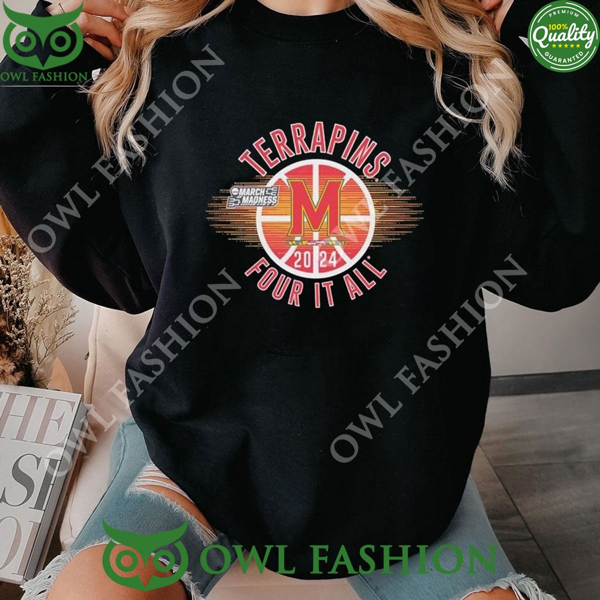 Trending 2024 March Madness Terrapins Four It All - Adult & Kids T-Shirts, Sweatshirts & Hoodies apparel design preview 1