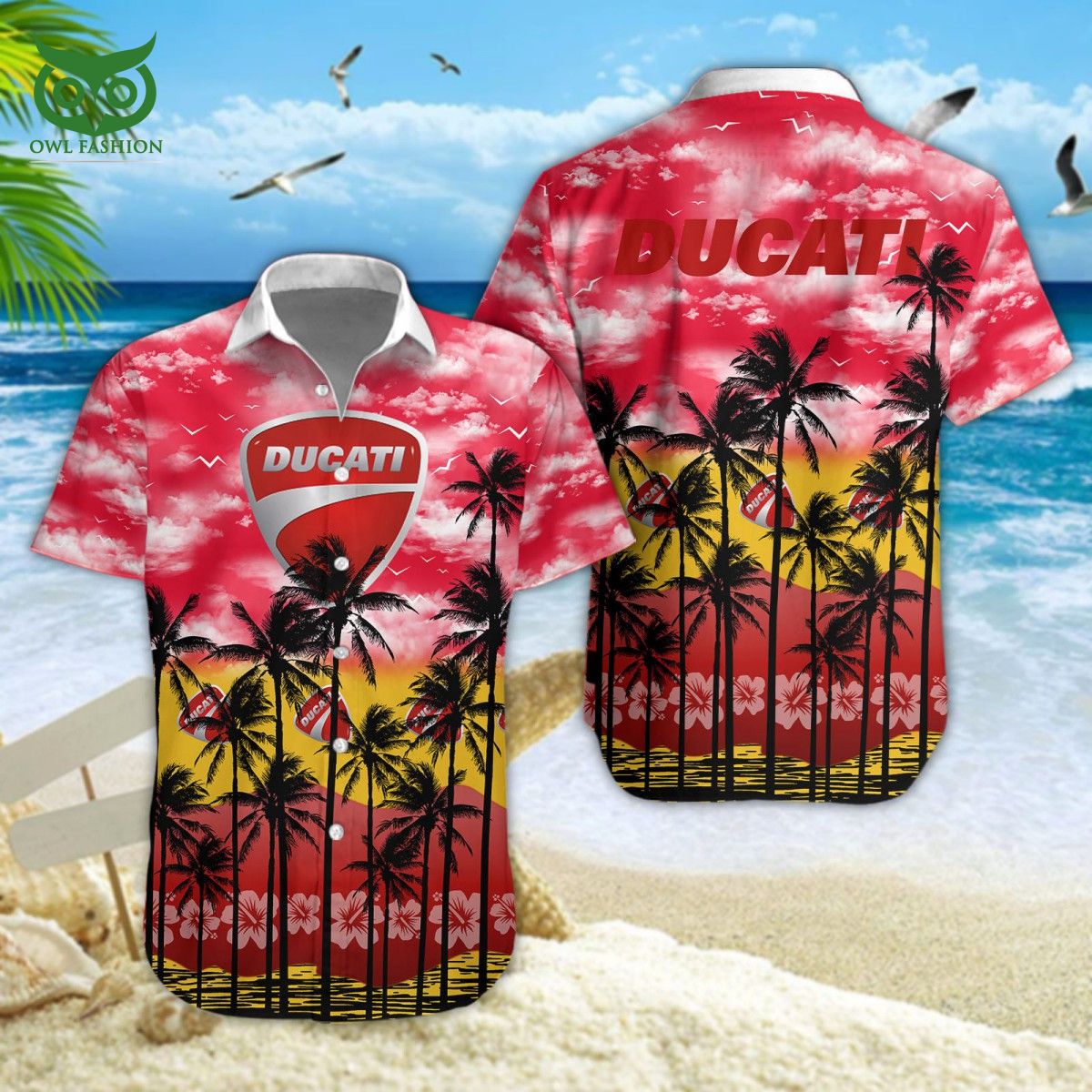 Trending Ducatti Motorcycle Brand Hawaiian Short - Adult & Kids T-Shirts, Sweatshirts & Hoodies apparel design preview 1
