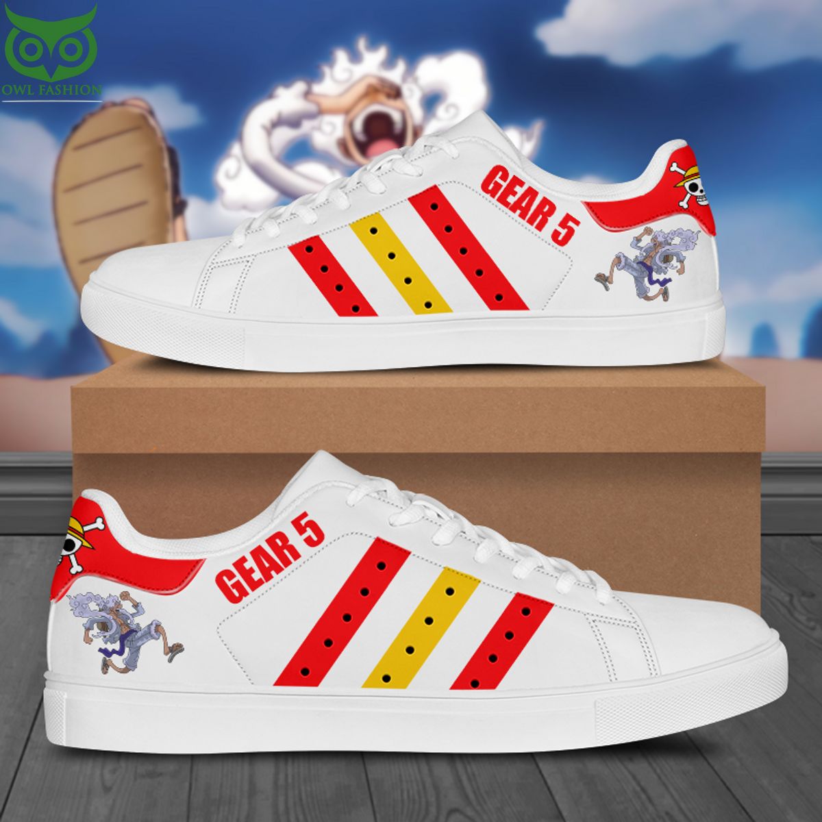 Trending Luffy Gear 5 Stan Smith Skate Shoes - Adult & Kids T-Shirts, Sweatshirts & Hoodies apparel design preview 1