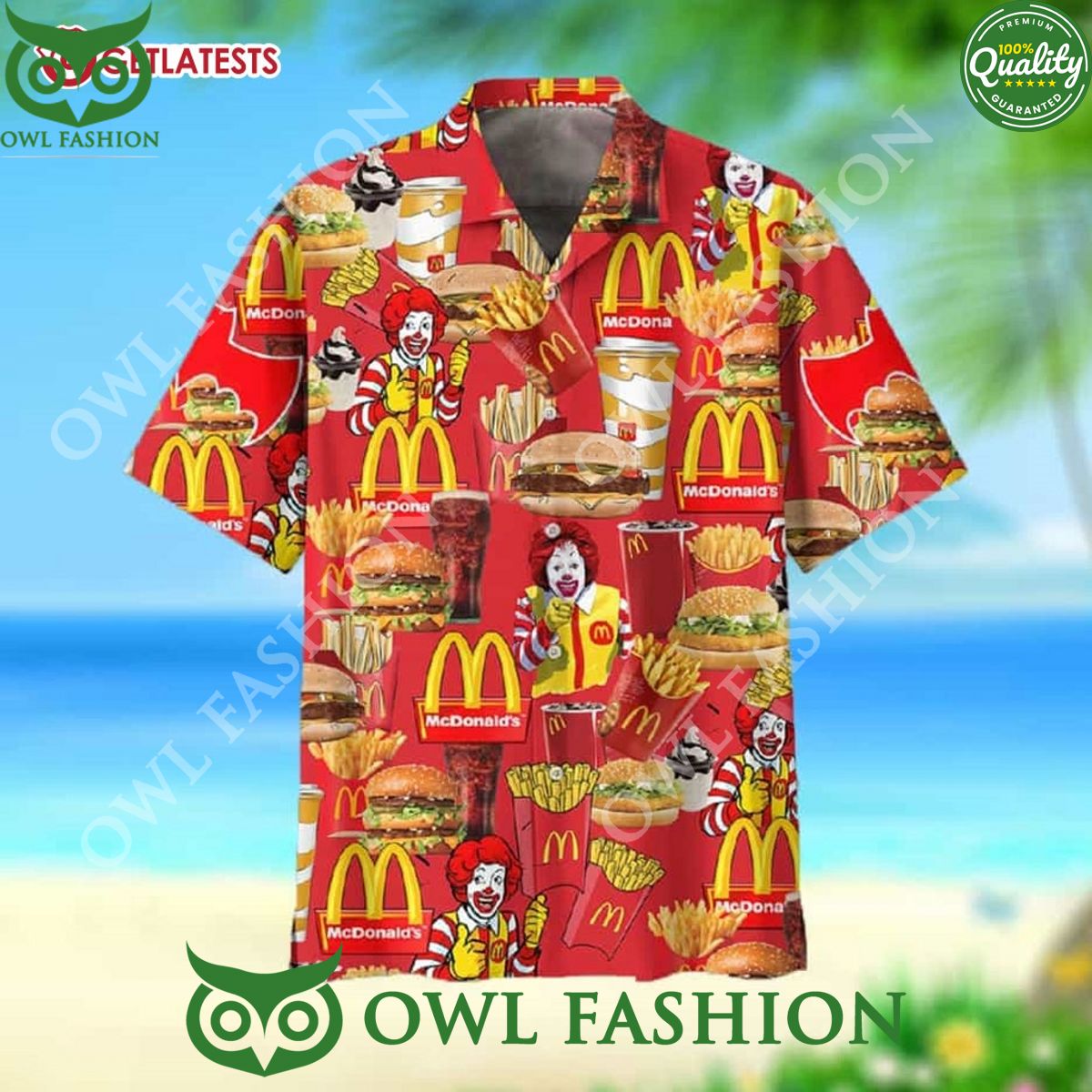 Trending McDonald Fast Food Clown Hawaiian - Adult & Kids T-Shirts, Sweatshirts & Hoodies apparel design preview 1