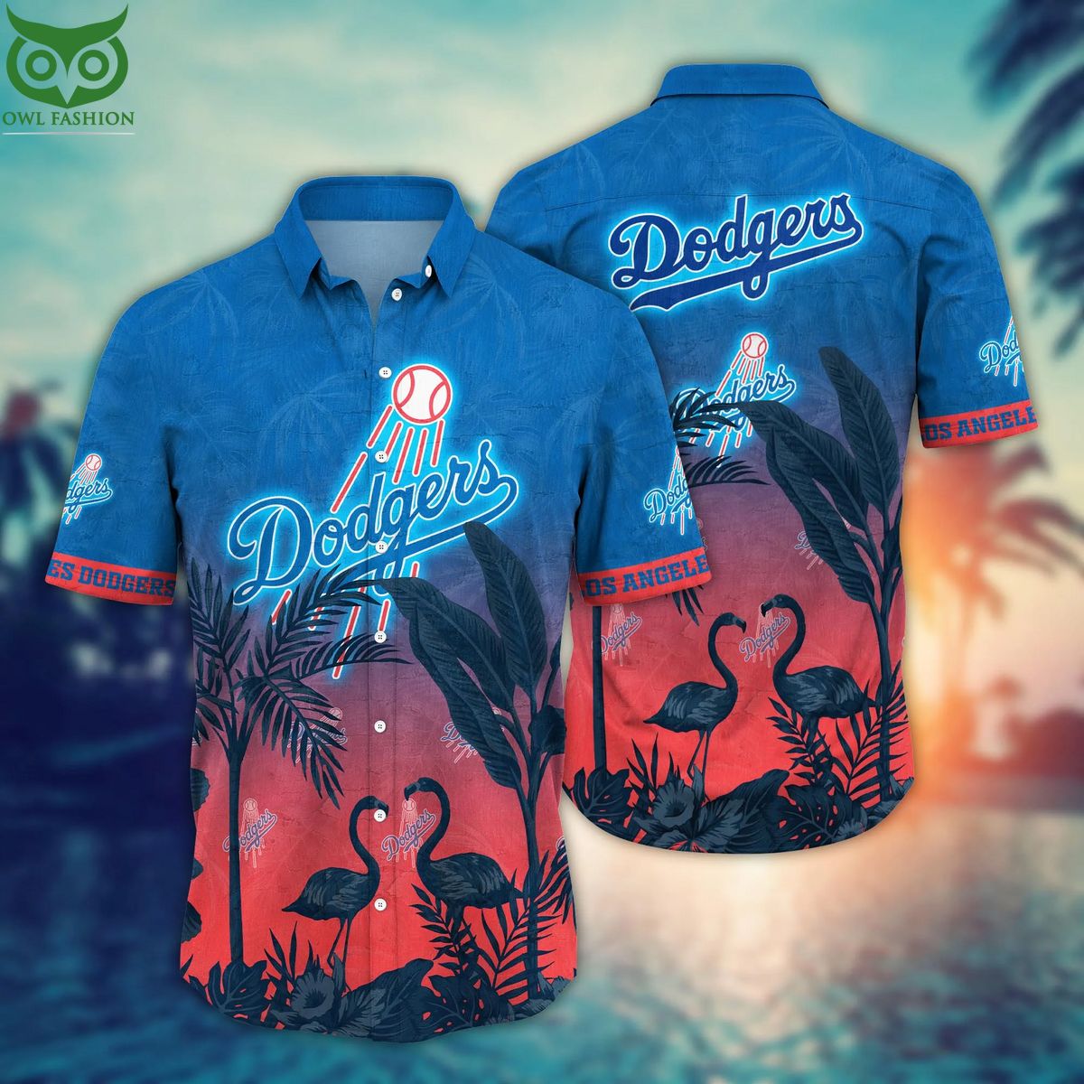 Trending MLB Los Angeles Dodgers Flower Hawaiian - Adult & Kids T-Shirts, Sweatshirts & Hoodies apparel design preview 1