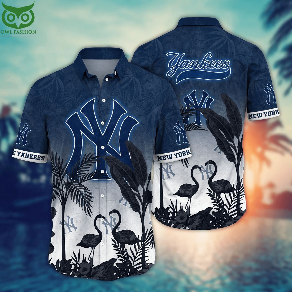 Trending MLB New York Yankees Flower Summer Hawaiian - Adult & Kids T-Shirts, Sweatshirts & Hoodies apparel design preview 1