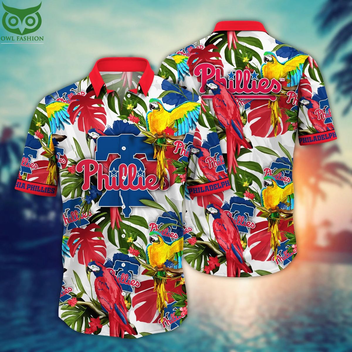 Trending MLB Philadelphia Phillies Flower Hawaiian - Adult & Kids T-Shirts, Sweatshirts & Hoodies apparel design preview 1