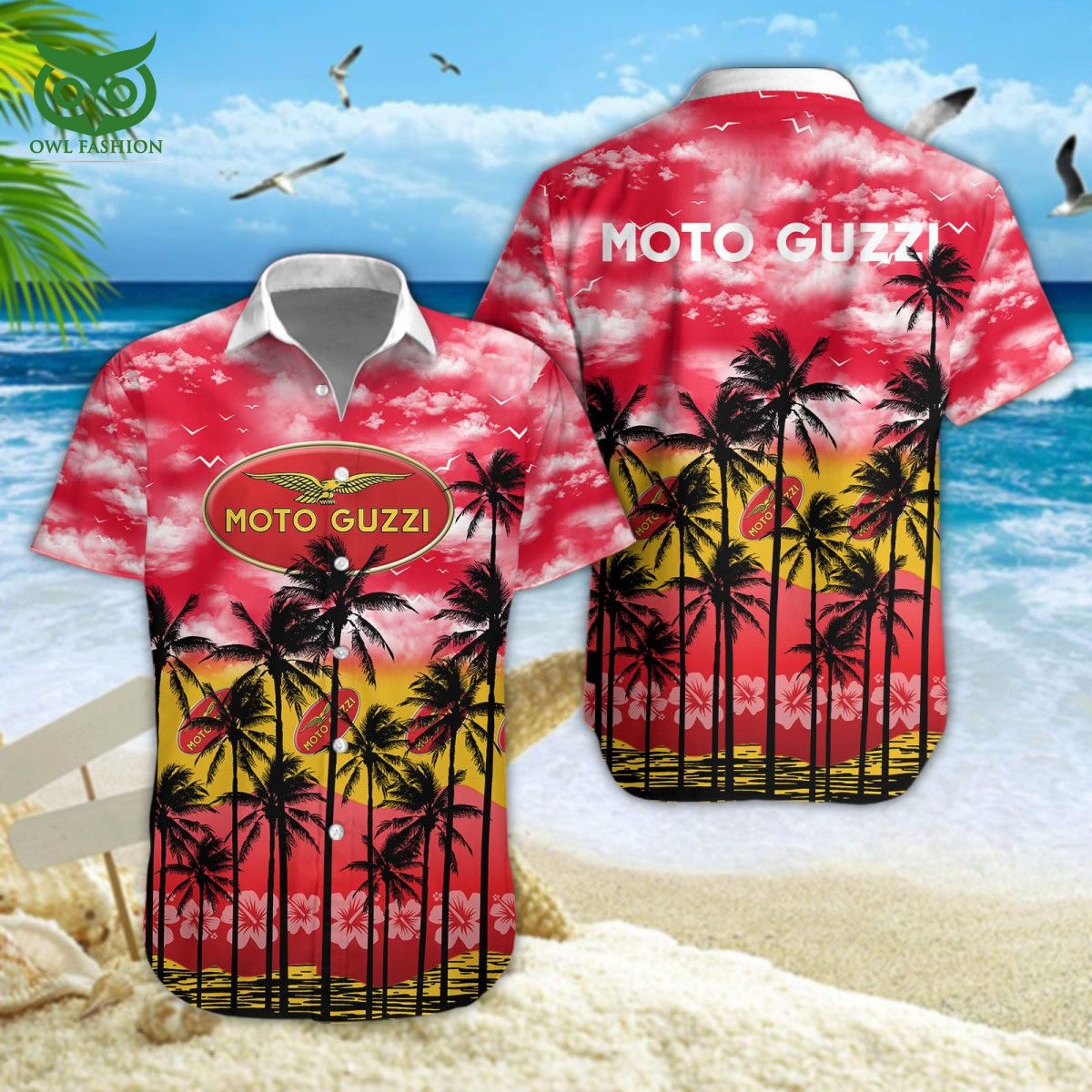 Trending Moto Guzzi Motorcycle Brand Hawaiian Short - Adult & Kids T-Shirts, Sweatshirts & Hoodies apparel design preview 1