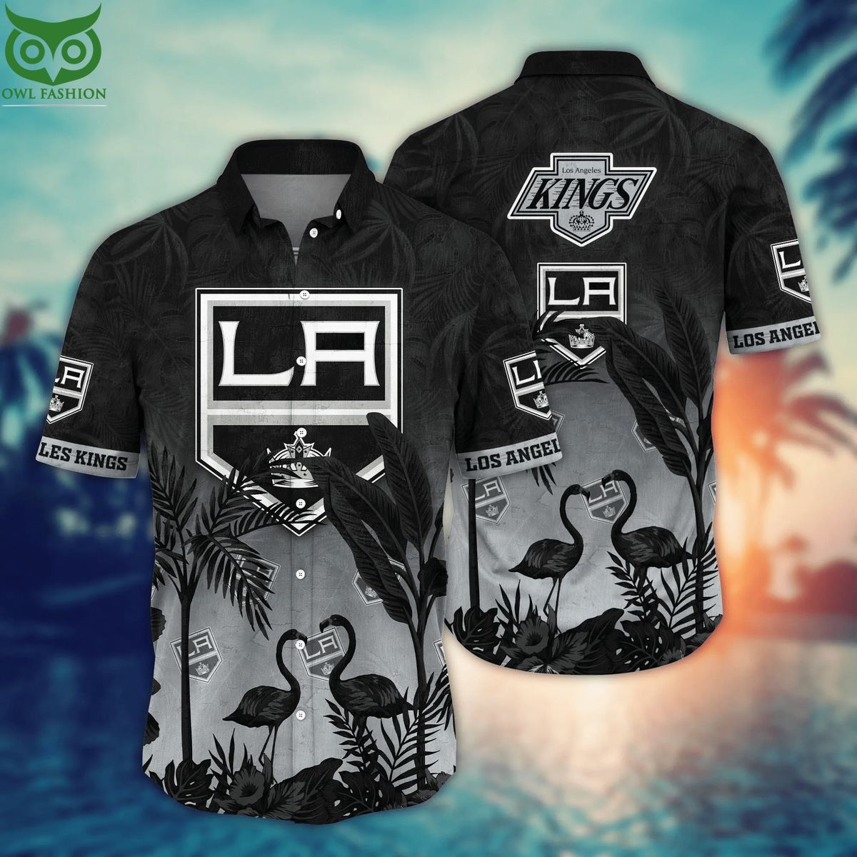 Trending NHL Los Angeles Kings Flower Summer Hawaiian - Adult & Kids T-Shirts, Sweatshirts & Hoodies apparel design preview 1