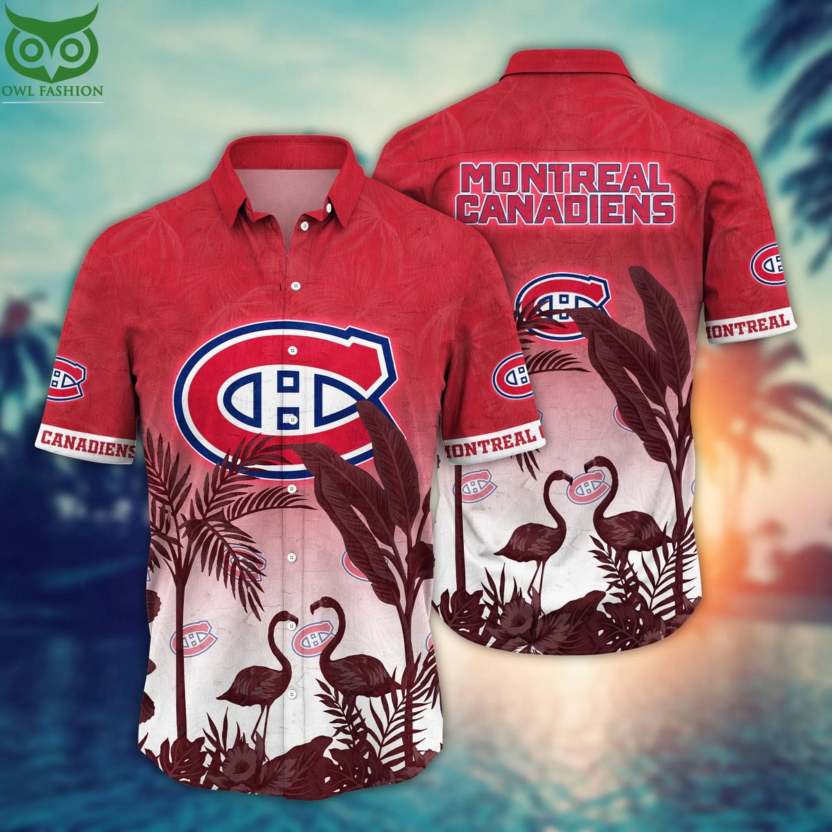 Trending NHL Montreal Canadiens Flower Hawaiian - Adult & Kids T-Shirts, Sweatshirts & Hoodies apparel design preview 1