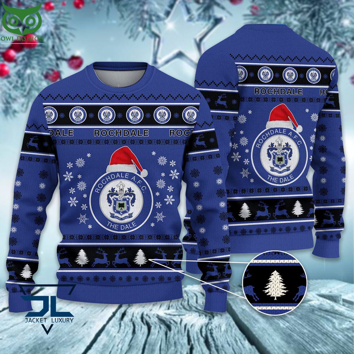 Trending Rochdale AFC EPL League Cup New Ugly Sweater - Adult & Kids T-Shirts, Sweatshirts & Hoodies apparel design preview 1