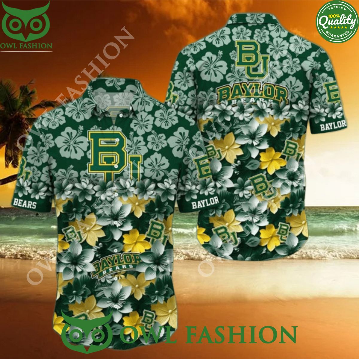 Trending Summer Baylor Bears NCAA2 Hawaiian 2024 - Adult & Kids T-Shirts, Sweatshirts & Hoodies apparel design preview 1