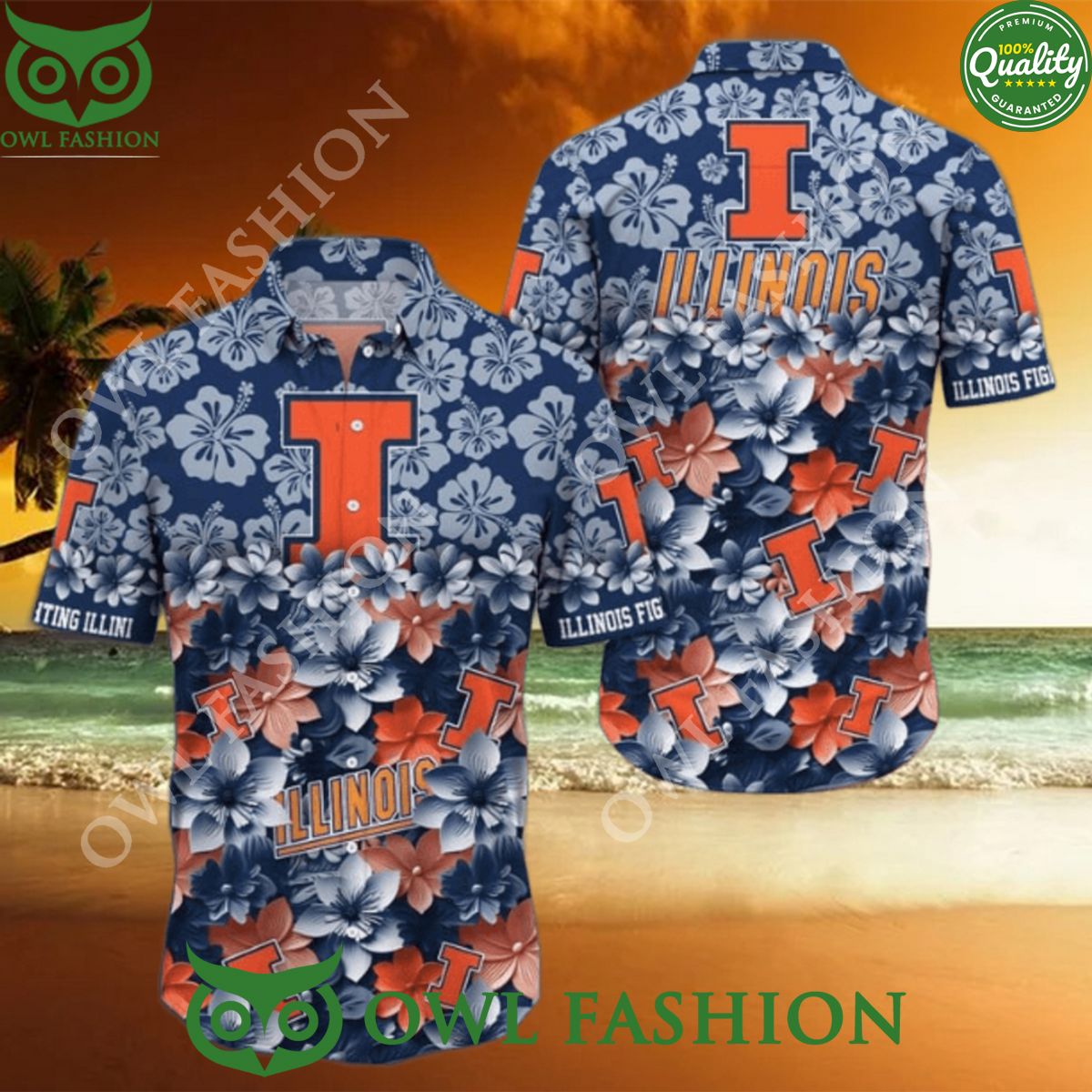 Trending Summer Illinois Fighting Illini NCAA3 - Adult & Kids T-Shirts, Sweatshirts & Hoodies apparel design preview 1
