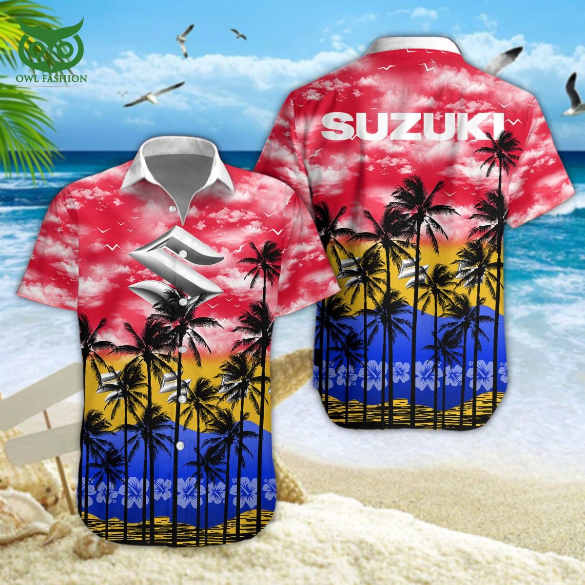 Trending Suzuki Blue Motorcycle Brand Hawaiian Short - Adult & Kids T-Shirts, Sweatshirts & Hoodies apparel design preview 1