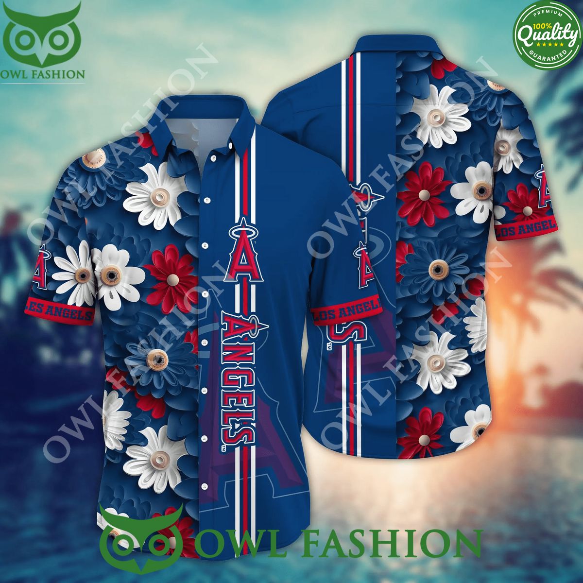 Trendy Los Angeles Angels Hawaiian Warmth Aloha - Adult & Kids T-Shirts, Sweatshirts & Hoodies apparel design preview 1