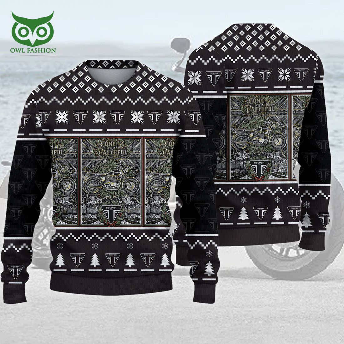 Triumph Motorcycle Come All Ye Faithful Black Ugly - Adult & Kids T-Shirts, Sweatshirts & Hoodies apparel design preview 1