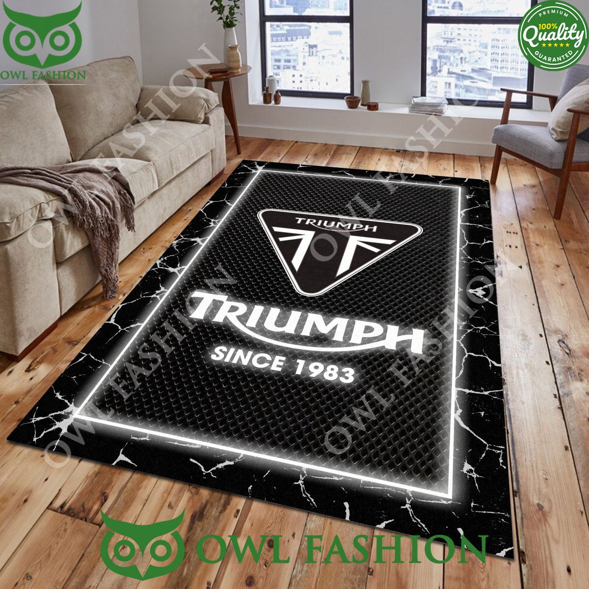Triumph Motorcycles Custom Color Living Room Carpet - Adult & Kids T-Shirts, Sweatshirts & Hoodies apparel design preview 1