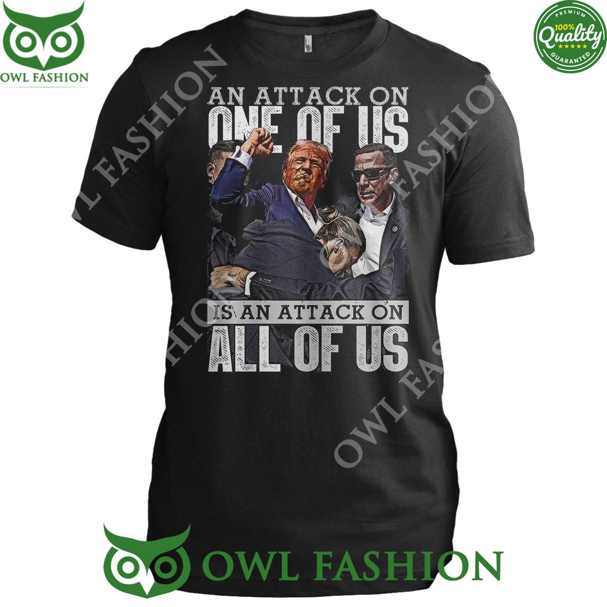 Trump An attack on one of us is all - Adult & Kids T-Shirts, Sweatshirts & Hoodies apparel design preview 1