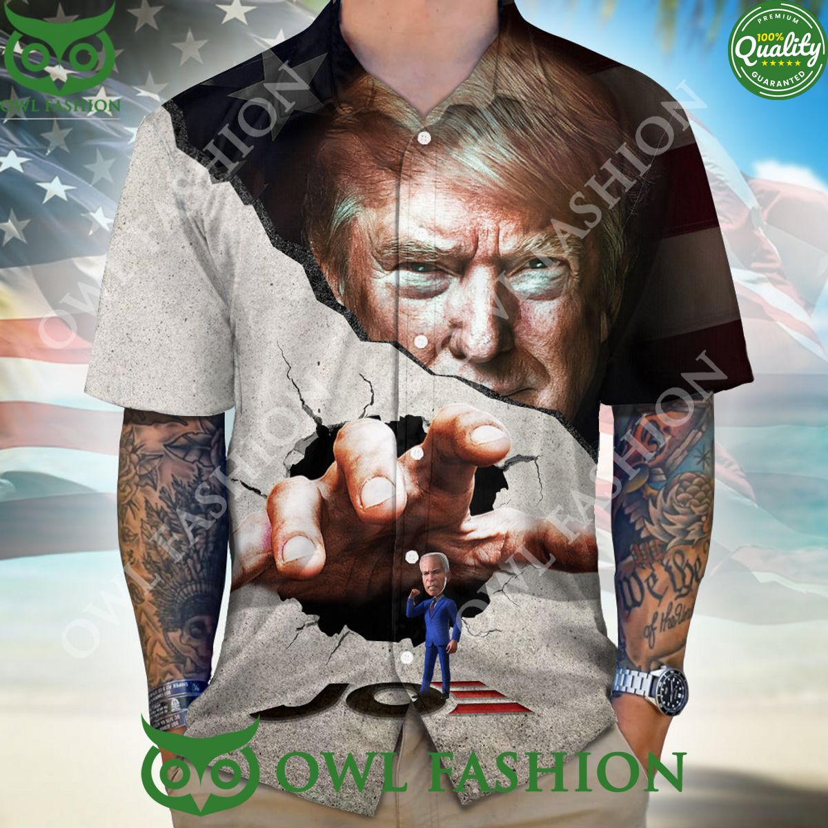 Trump Break The Wall Against Joe Hawaii - Adult & Kids T-Shirts, Sweatshirts & Hoodies apparel design preview 1