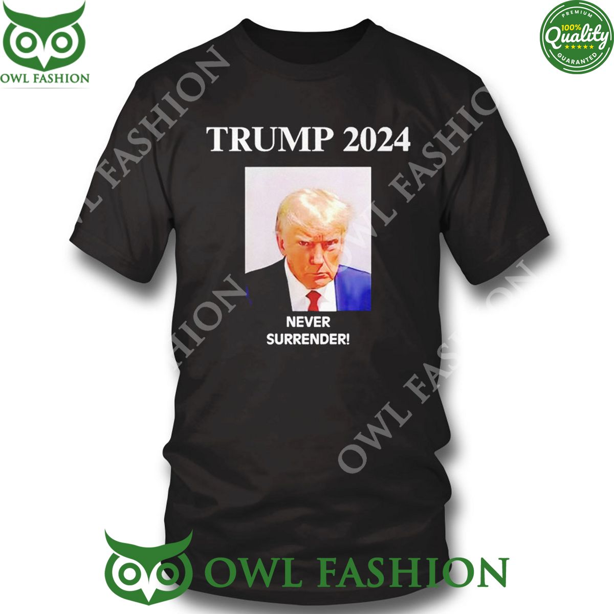 Trump Shot Never Surrender 2024 - Adult & Kids T-Shirts, Sweatshirts & Hoodies apparel design preview 1